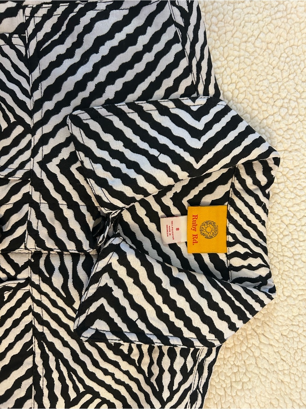 Ruby Rd. Black & White Geometric Jean Jacket - Picture 4 of 5